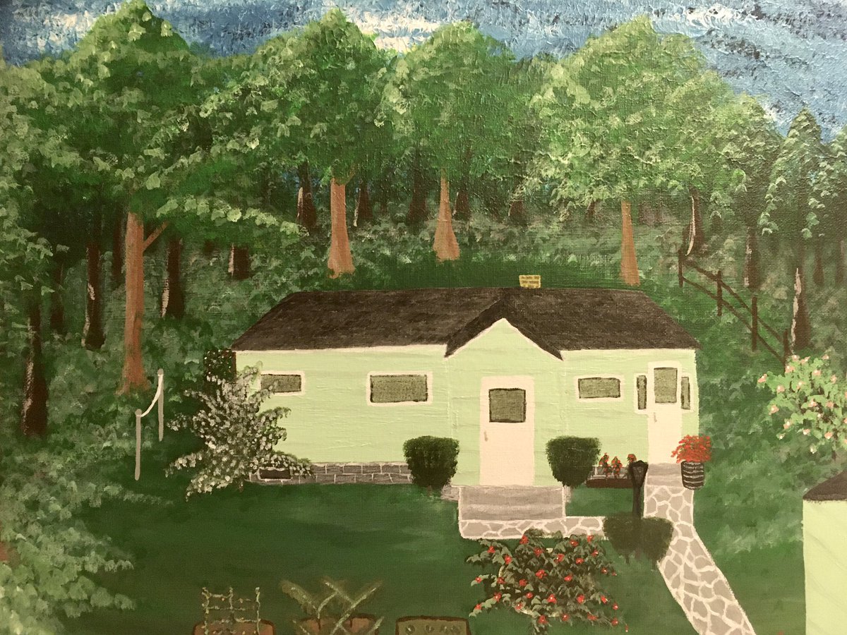 I painted this for my dad’s birthday — felt great to finally finish as it was one of the items that needed cleaning after the Marshall Fire. It’s the house he grew up in after moving to the U.S. with my grandparents. No Rembrandt, but at least you can tell it’s a house! 🙃