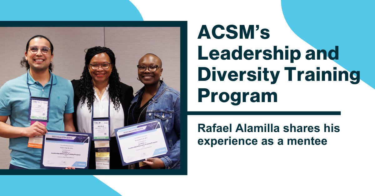 American College of Sports Medicine (@acsmnews) on Twitter photo “A lot of us have had similar experiences going through academia. In turn, having that that shared sense of camaraderie is really powerful because it makes you feel like you’re not alone."
<a href="/RA_Alamilla/">Rafael A. Alamilla, MSc</a> shares his experience with ACSM's LDTP program:
brnw.ch/21wEL6k “A lot of us have had similar experiences going through academia. In turn, having that that shared sense of camaraderie is really powerful because it makes you feel like you’re not alone."
<a href="/RA_Alamilla/">Rafael A. Alamilla, MSc</a> shares his experience with ACSM's LDTP program:
brnw.ch/21wEL6k