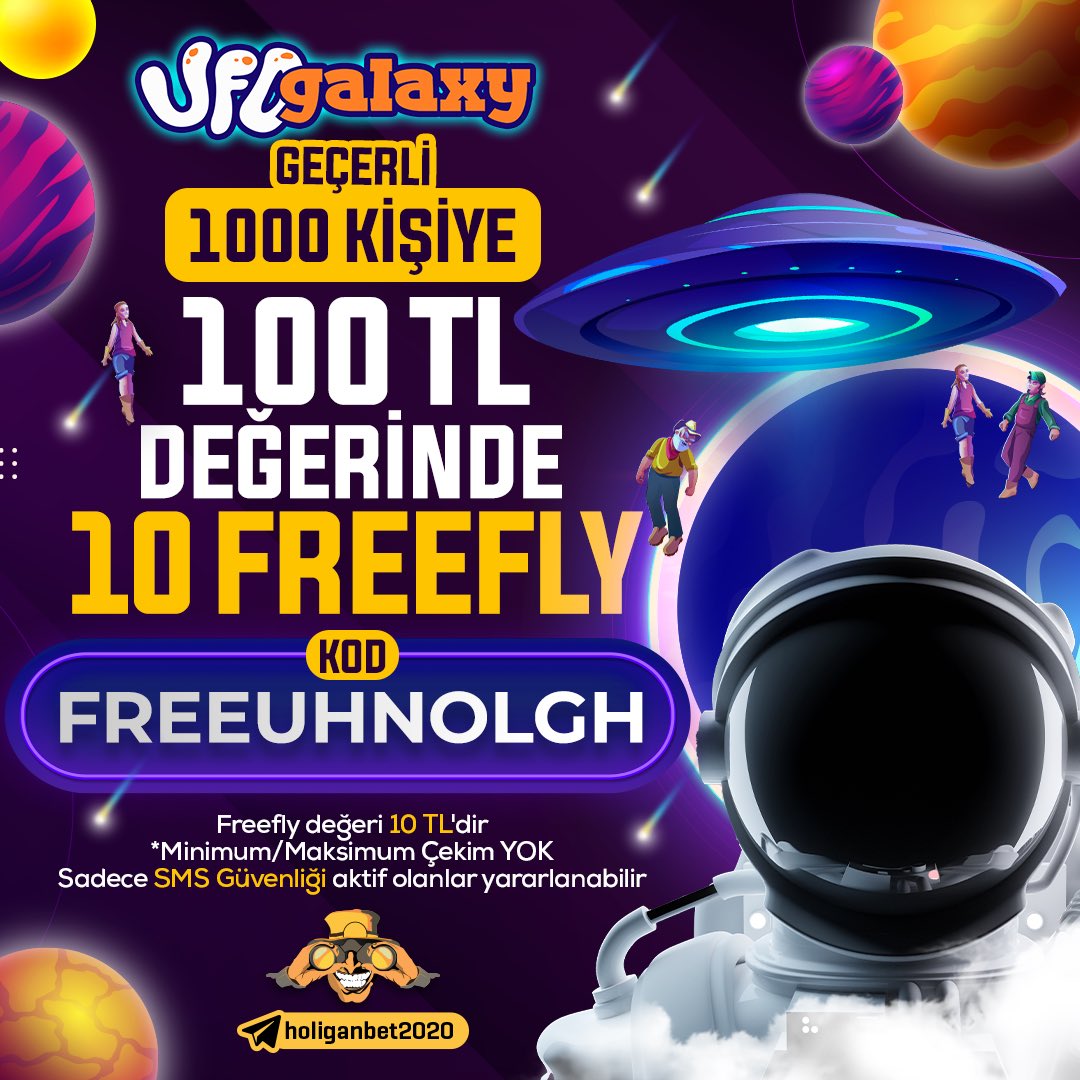 holiganguncel's tweet photo. 🤩 Holiganbet Özel Ufo Galaxy FreeFly Kodu!

🗝 Kodu Aktif Etmek İçin;

👉 Profil Simgesi / Aktif Bonuslar Tıkladıktan Sonra Kutucuğa Kodu Yazınız.
Hızlı Olun Hemen Tükenir! https://t.co/6yudJtOGRS