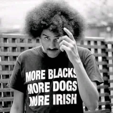 The late Phil Lynotts iconic t-shirt responding to the racism and discrimination of Irish migrants. Not that long ago.