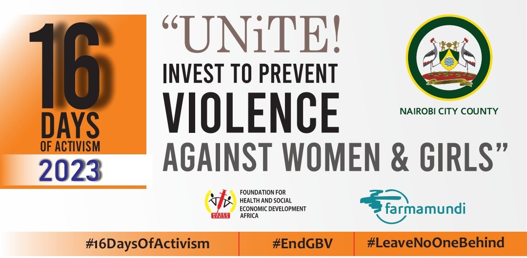 📢Day 1 of #16DaysOfActivism, a call to end violence against women and girls in all spaces. Let's use our voices to champion for #Women and #Girls rights. #EndGBV #InvestToPrevent @farmamundi @RoselyneMkabana @gender_ke
