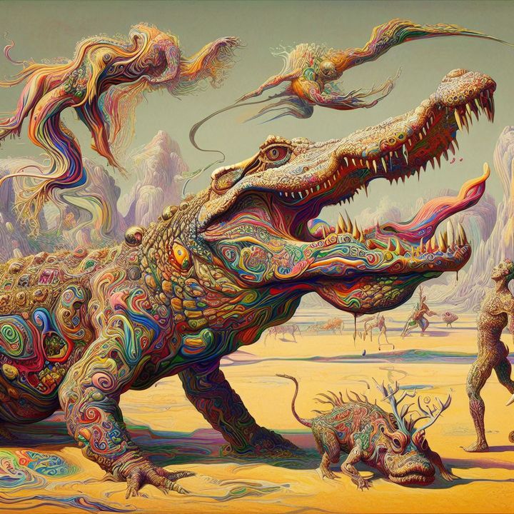 CareyAlexanderU's tweet photo. The desert was filled with strange and mysterious creatures - discover its secrets. #SalvadorDali #GenerativeArt #DollE #Psychedelic #Surreal #Desert #Dystopian #Future #Elephant #AnimalKingdom #Utopia #Harmony #Exploration #Secrets #Strange #Wonderful #Cr https://t.co/ffvvhGRbmO https://t.co/vwadHsndu3