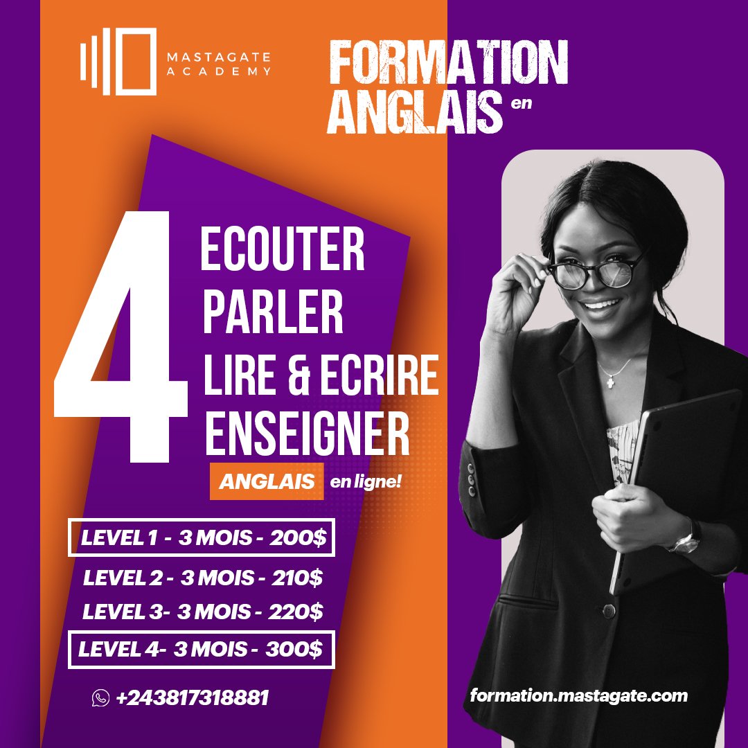 MastaGate's tweet photo. En 2024 , votre objectif est de parler correctement l'anglais ?
Cette formation en ligne vous donne des compétences pour Entendre, Parler, Écrire &amp; lire , Enseigner parfaitement l'anglais.

Plus d'infos 
https://t.co/1oKoVBqbSU
https://t.co/5zTAz2uKDB https://t.co/kCYau2wt9J