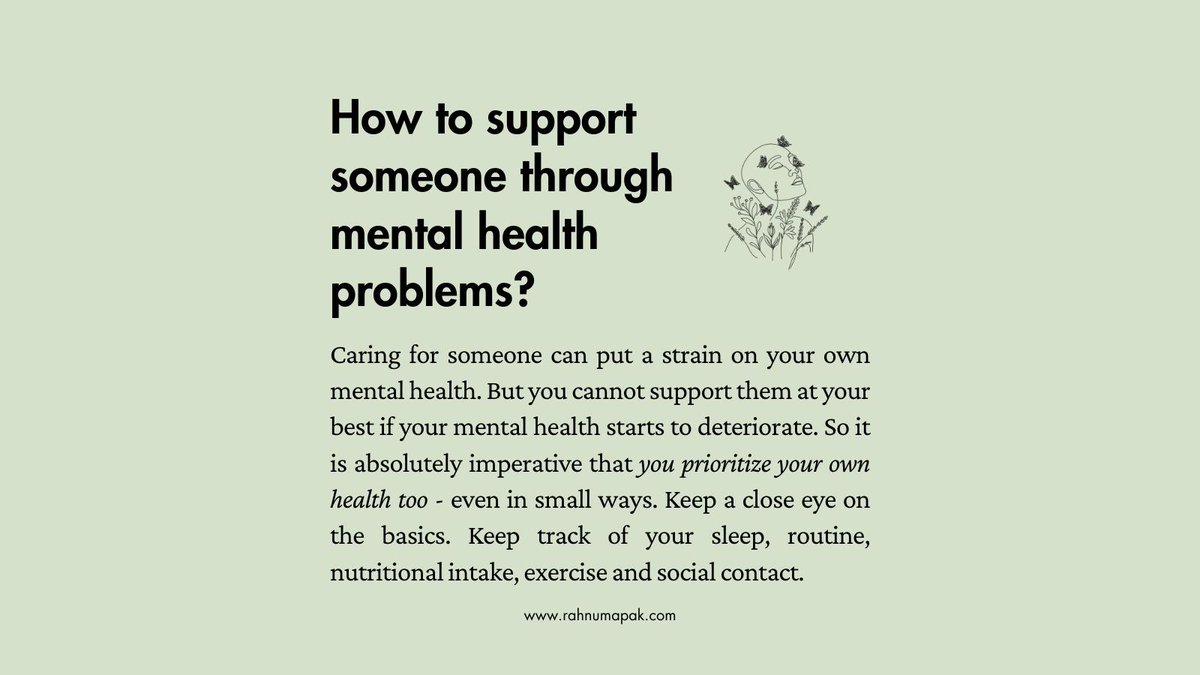rahnumapak's tweet photo. Supporting someone through mental health challenges is a journey that begins with prioritizing your own well-being. Remember, self-care isn't selfish—it's essential. 🌿💚 Take care of yourself, so you can better support others.
#SelfCareSupport #TherapyJourney #OnlineCounseling https://t.co/DBhz7WTi22