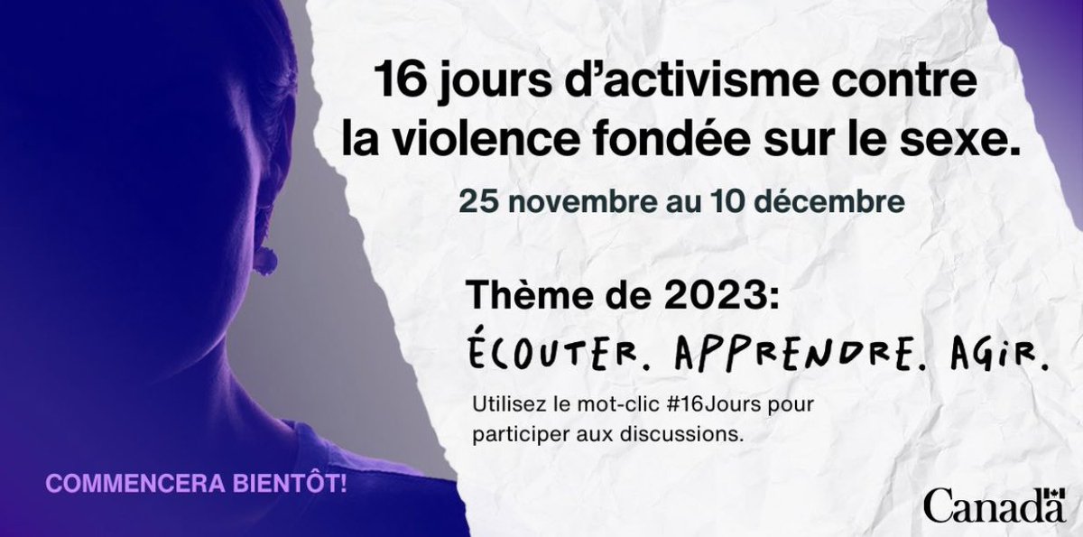 En cette journée internationale pour #éliminationdelaViolenceàlégarddesfemmes, nous renouvelons notre engagement à mettre fin à la violence sexuelle et fondée sur le genre sous toute ses formes. 
#16Jours #Jour1 #Réseaudesfemmes