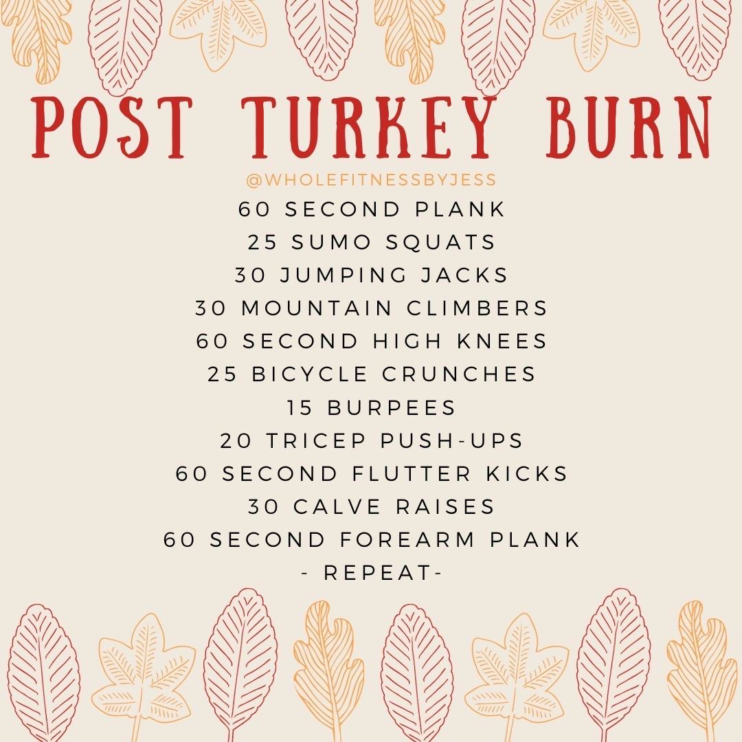 Burn the Turkey...calorie burn that is. Sweat it out by doing our post Thanksgiving workout 🦃🍂 #thanksgivingweek #postturkeyday #turkeyday #fitfam #holidayfitness #fitness #thanksgiving #turkeyburn #calorieburn #turkey #workout