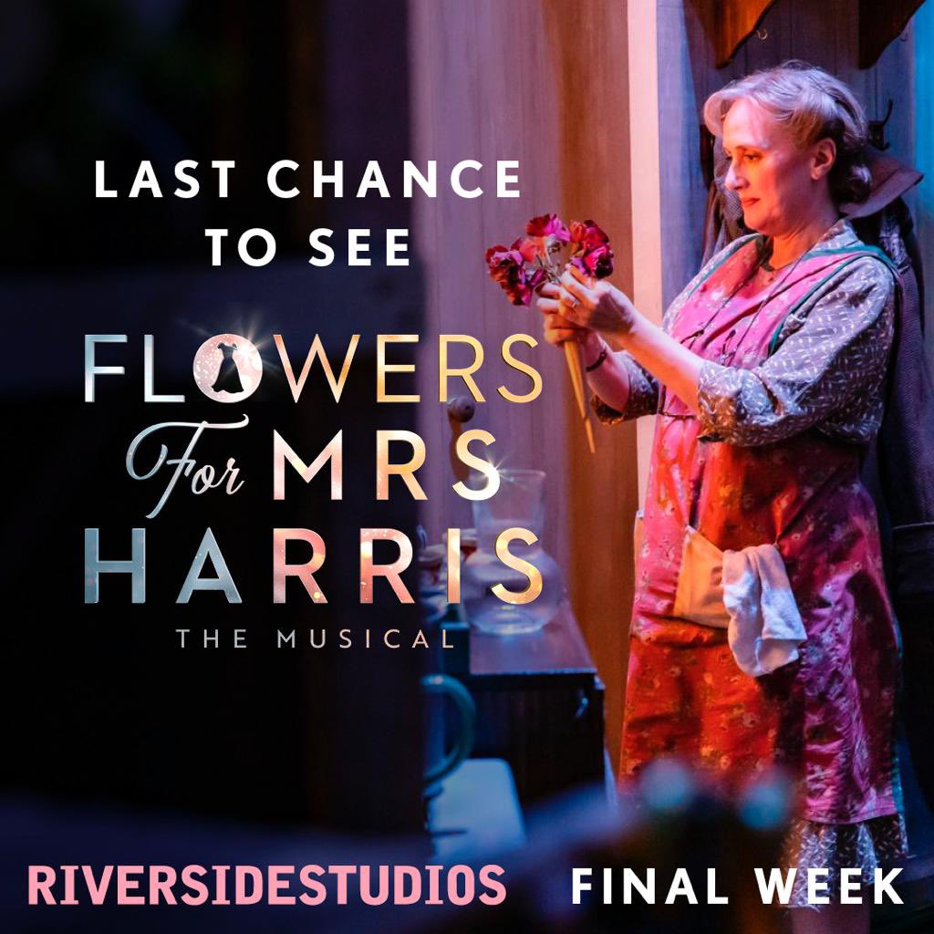 Final shows today of Flowers For Mrs Harris. Thank you to everyone has come along and supported our production and to our wonderful company. I’ll be very sad to say goodbye to this one. It has been a joy ❤️🌸 <a href="/MrsHarrisLDN/">Flowers for Mrs Harris</a> <a href="/RiversideLondon/">Riverside Studios</a> <a href="/AriaEnts/">Katy Lipson - Theatre Producer 🎶🎭💜🌈</a> @tinygiantprods