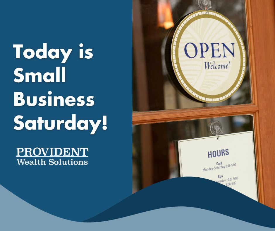 This Small Business Saturday, purchase some gift cards from your favorite local retailers for your friends and family who may be interested in shopping with them. 

#SmallBusinessSaturday #ProvidentWealthSolutions #BusinessOwner