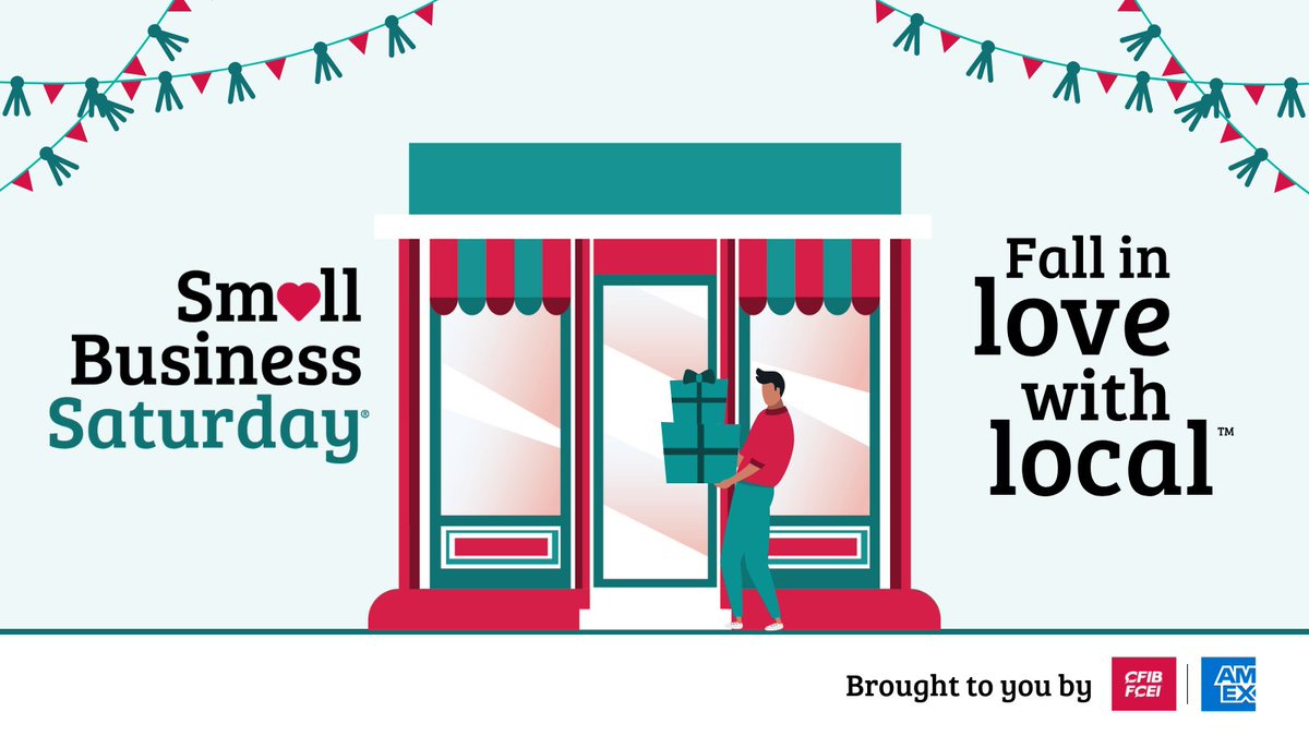 🎉 Happy #SmallBusinessSaturday!
Join thousands of Canadians today, #shoplocal at your favourite local spots, and help support someone’s dream! ❤️ 

To learn more, visit hubs.li/Q029YCMx0.

Brought to you by #CFIB and @amexcanada
#FallinLoveWithLocal #SmallBusinessEveryDay