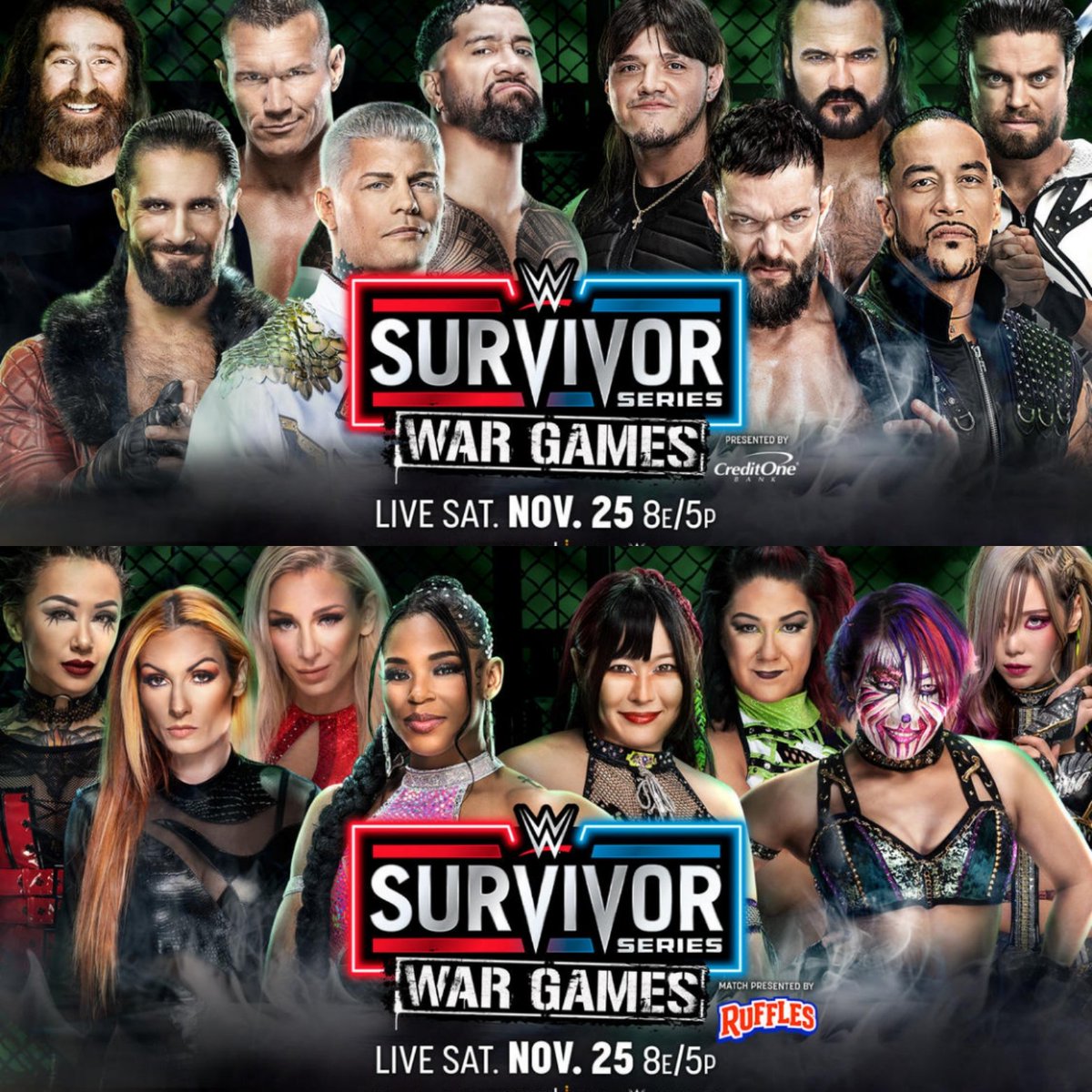 WWEArgentina_OK's tweet image. 🔴CARTELERA OFICIAL SURVIVOR SERIES: WAR GAMES🔵
🔹El kick off inicia a las 21 hs, se puede ver a través del canal de YouTube de WWE. 
🔺El show principal comienza a las 22hs 
(Horario argentina🇦🇷)
PD: No te vayas scaloni.
Lo vamos a transmitir por discord
discord.com/invite/KgSqrex…