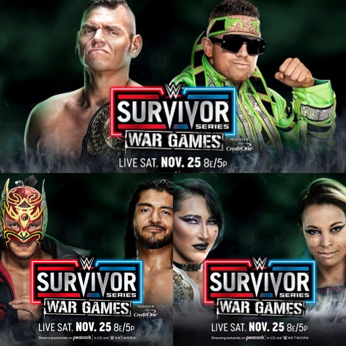WWEArgentina_OK's tweet image. 🔴CARTELERA OFICIAL SURVIVOR SERIES: WAR GAMES🔵
🔹El kick off inicia a las 21 hs, se puede ver a través del canal de YouTube de WWE. 
🔺El show principal comienza a las 22hs 
(Horario argentina🇦🇷)
PD: No te vayas scaloni.
Lo vamos a transmitir por discord
discord.com/invite/KgSqrex…