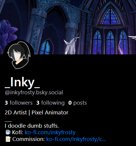 InkyFrosty's tweet photo. Just got bluesky.

Feel free to follow. https://t.co/LAAzSFtGMq