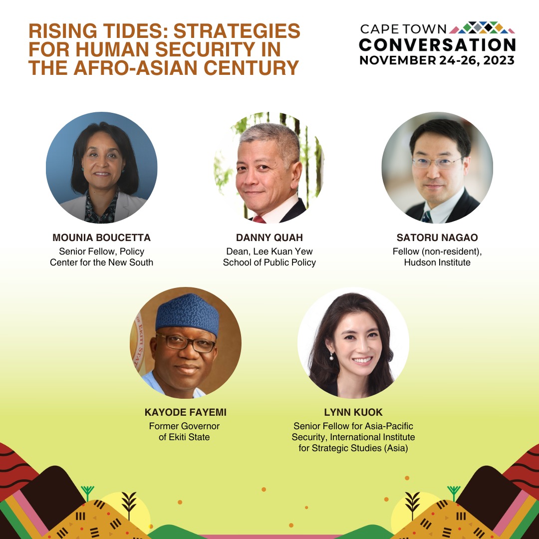 We are live tweeting the session on Rising Tides: Strategies for Human Security in the #Afro-#Asian Century Featuring Mounia Boucetta, @DannyQuah, @OfficerNagao, @kfayemi & @LynnKuok Follow this thread for live updates! @TMFoundation_ @ORFAmerica @T20org #CTC23