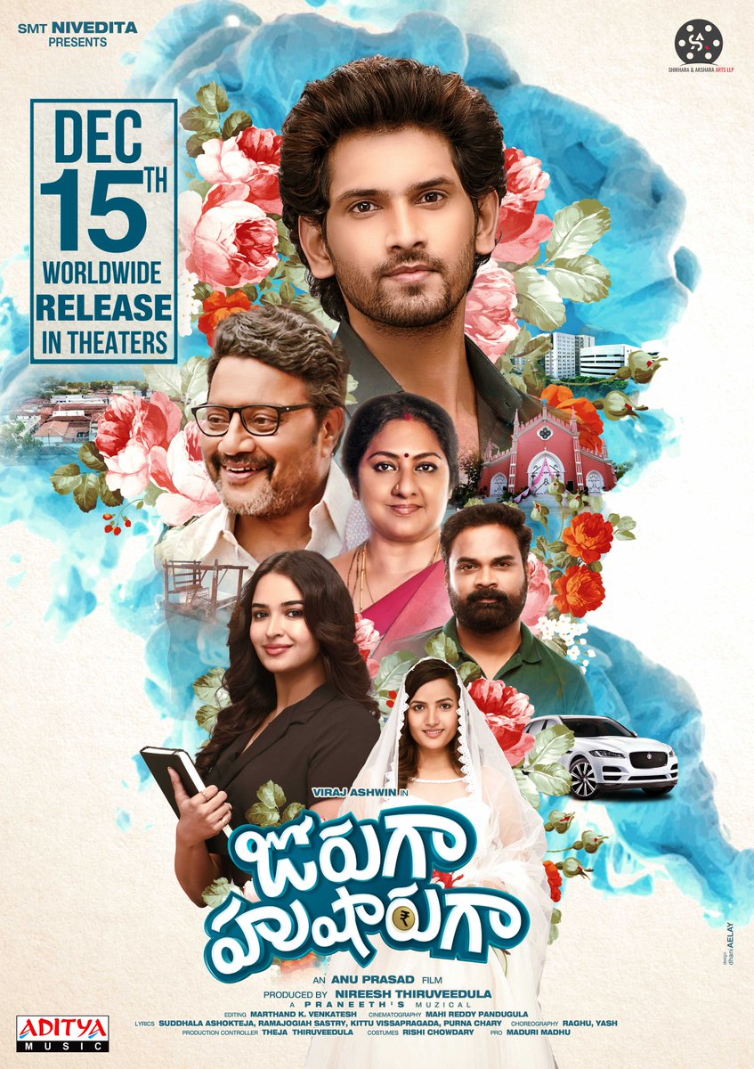 Unveiling release date poster of my debut movie #jorugaahusharugaa In theatres worldwide , From Dec15th ,2023. Starring @viraj_ashwin @pujita_ponnada @SHIKHARAAKSHAR @anuprasad35 @praneethmuzic #Madhunandhan @siri_hanmanth #NireeshThiruveedhula @adityamusic @thiruveedhulq