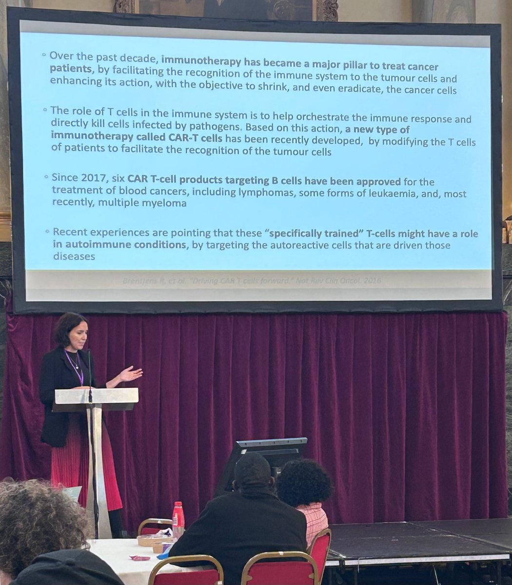 aimscharity's tweet photo. Dr Roldan Galvan of @StarMStrial talks about CAR-T Cell Therapy at #AIMSSUMMIT today #HSCT #MultipleSclerosis https://t.co/c52yzRg1ka