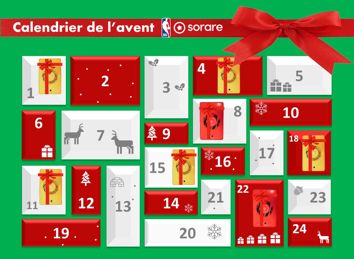 SorareBallers's tweet photo. 🎁Calendrier de l'avent @SorareBallers🎄

Les Ballers, les fêtes approchent et on vous prépare un mois de décembre FOU, 7 Cartes à gagner ! 🌟🏀

Comment jouer:
1️⃣ Follow @SorareBallers
2️⃣ Follow https://t.co/GYalSgLydX
3️⃣ RT &amp;❤️

Pour l'échauffement on vous offre ⬇️🎅

TAS 27/11 https://t.co/rFJatYpGxW