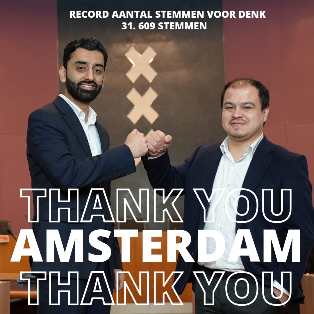 Meeste stemmen op DENK zijn opnieuw afkomstig uit Amsterdam! Uit tellingen van de Tweede Kamerverkiezingen 2023 blijkt dat DENK in de hoofdstad 31.609 stemmen heeft behaald. Hierdoor heeft Amsterdam opnieuw het record voor hoogste aantal stemmen in één stad op DENK gebroken!