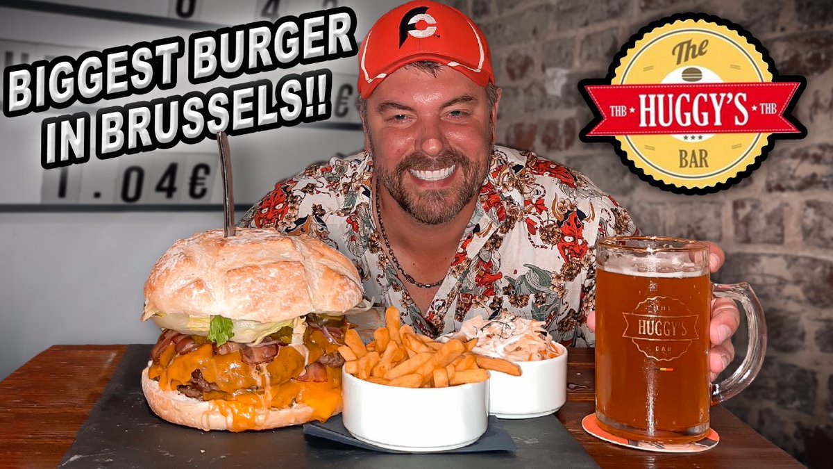 Yesterday on #YouTube we posted our new #foodchallenge video featuring the massive bacon double cheeseburger challenge hosted by @TheHuggysBar in Brussels, Belgium!! I had 1 hour to finish and win it free!! #cheeseburger Link: youtube.com/watch?v=JqW3tm…