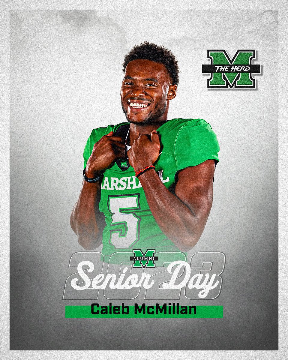 HerdFB's tweet photo. 𝟐𝟎𝟐𝟑 𝐒𝐞𝐧𝐢𝐨𝐫 𝐃𝐚𝐲: @calebmcmi11an 

#WeAreMarshall https://t.co/Dm7TRF9k2M