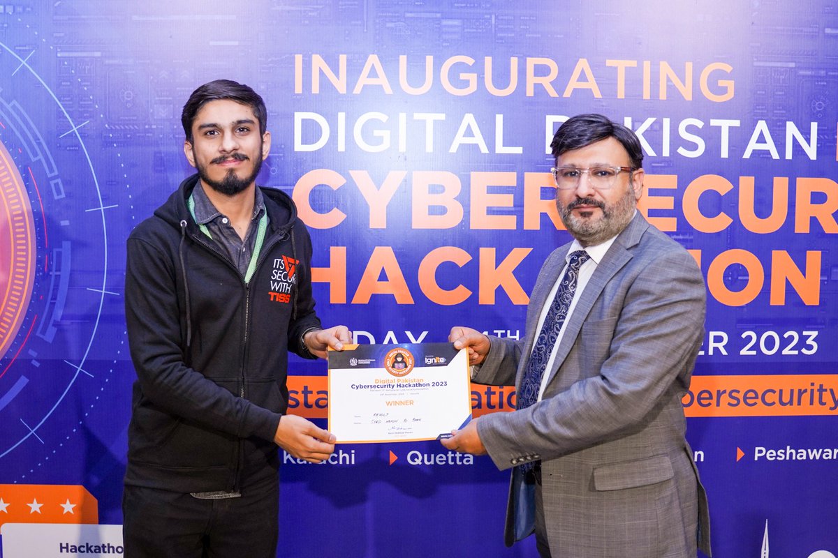 mohsinshah565's tweet photo. Alhamdulillah! My team @revolt_CTF has secured 1st place in Digital Pakistan Cybersecurity Hackathon, Karachi Qualifier organized by the Ministry of IT &amp; Telecom Pakistan! https://t.co/KwkkkI1eUI