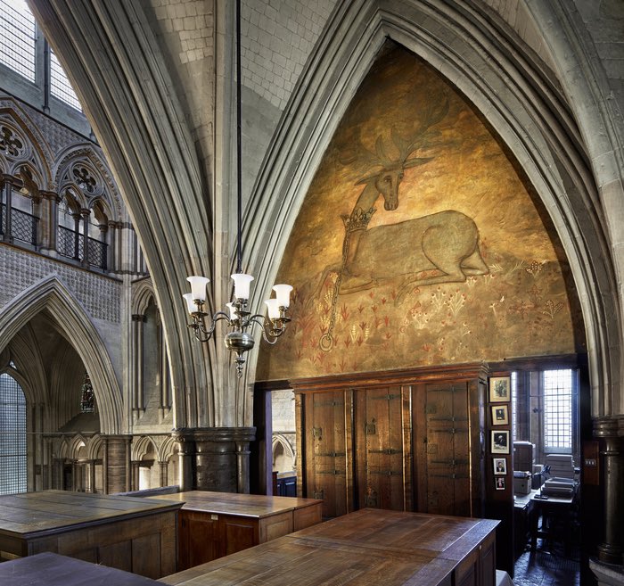 This is the Abbey's muniment room, where our archive is kept. One of the oldest in England, the collection includes records dating back as far as the 10th century. Over the next few days, we'll be sharing some of the treasures from the collection as part of @ExploreArchives week.