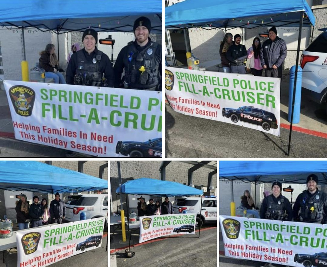 Springf68282641's tweet image. Springfield officers will be on site at Walmart for Fill A Cruiser today and tomorrow.