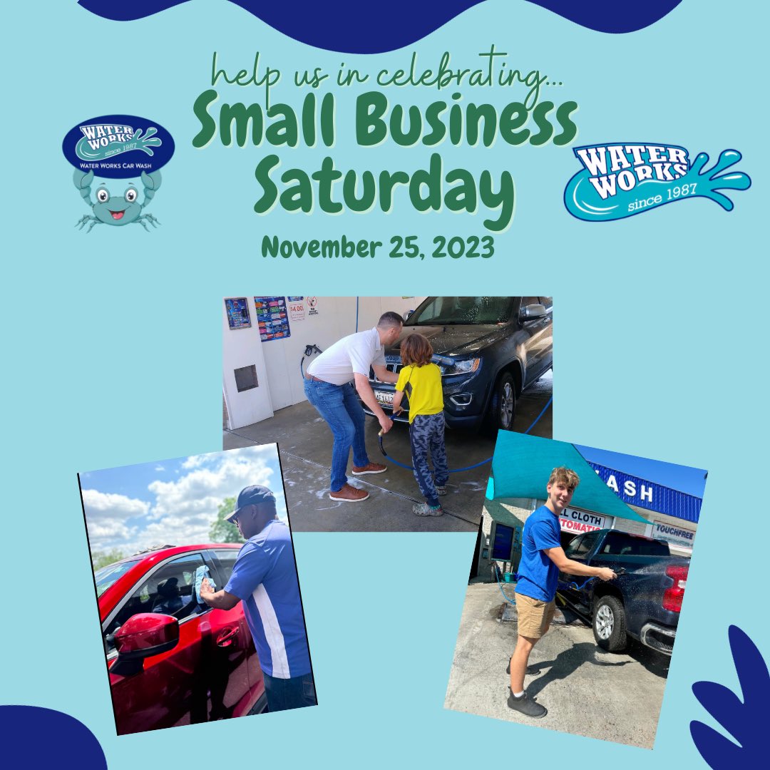 Happy Small Business Saturday! Stop in and Shop Small! ✨🫧💙 #waterworkscarwash