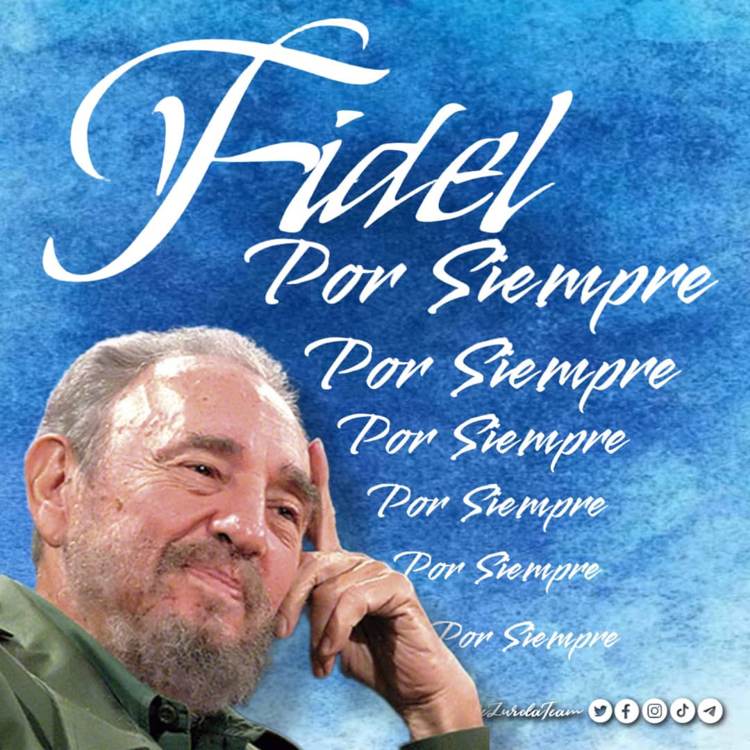 A 7 años de su partida física, nuestro Comandante en Jefe #Fidel sigue presente en el corazón del pueblo de #Cuba y en el de muchos que lo recuerdan desde otros pueblos del mundo #FidelPorSiempre
