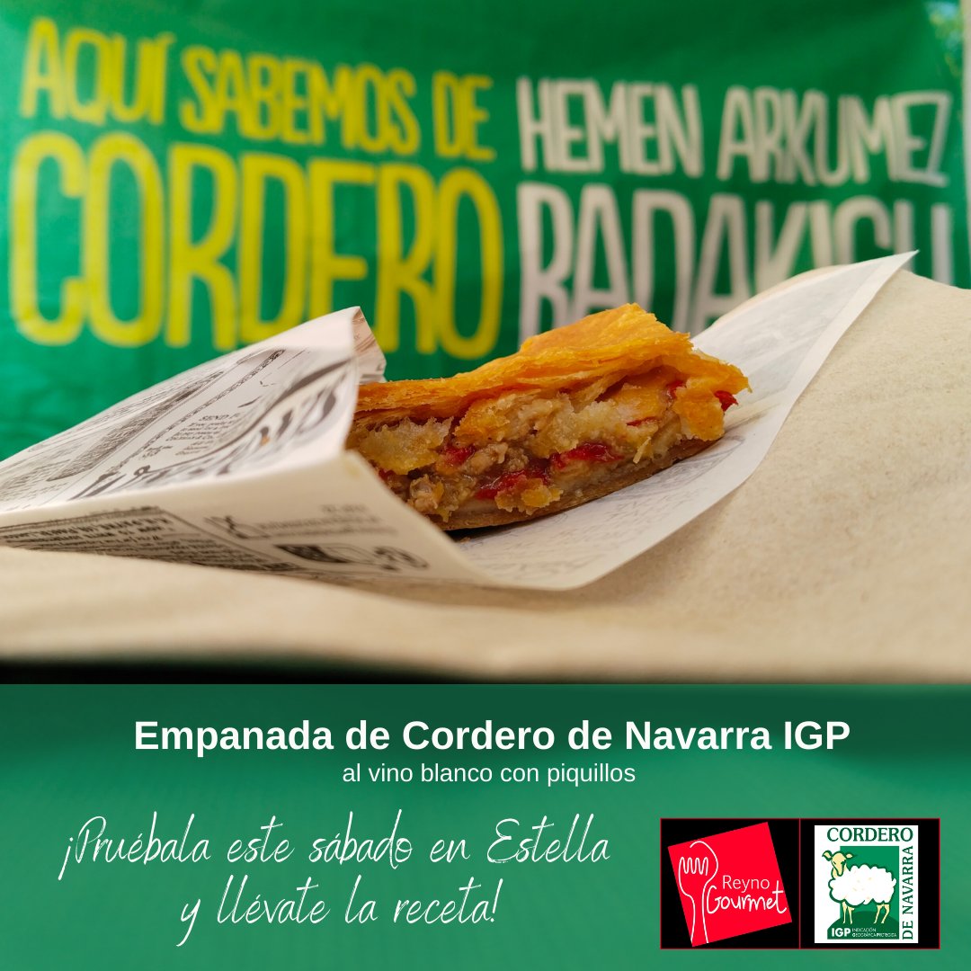 CorderoNavarra's tweet photo. ¿Has oído hablar de nuestra Empanada de #Cordero de #Navarra IGP?
Pruébala este sábado en #Estella en las #FeriasdeSanAndrés y llévate la #receta.
¡Esperamos vuestras fotos cuando la hagáis en casa!
Con @reyno_gourmet @ayto_estellalizarra
#Pastoreo #Tradición #IGP #Calidad https://t.co/MXjA4rE4gw