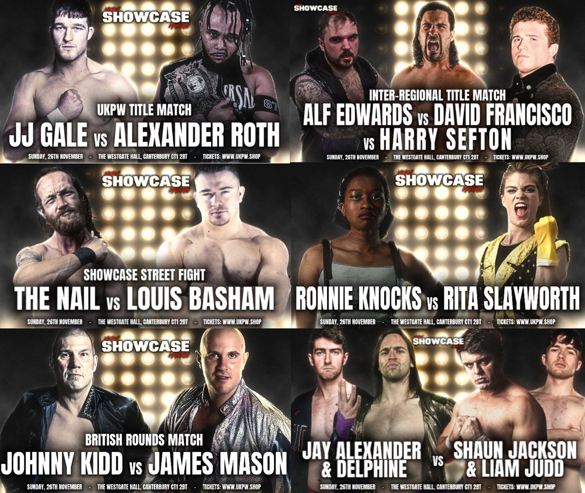 UKPW (@ukpw_wrestling) on Twitter photo 📅 2pm TOMORROW
📍<a href="/westgatehall/">Westgate Hall</a> #Canterbury
🎟️UKPW.shop
<a href="/A_Roth7/">Multiversal</a> <a href="/JJGale_PW/">JJ GALE</a> <a href="/Alf_Edwards_/">Alf Edwards</a> <a href="/ImDFrancisco/">David Francisco 😏</a> <a href="/HarrySeftonWres/">Harry Sefton</a> <a href="/RonnieKnocks/">Ronnie Knocks</a> <a href="/Ruthis0nfire/">Rita Slayworth</a> <a href="/Ukjamesmason/">James mason</a> <a href="/JayAlexanderVST/">Jay Alexander</a> <a href="/ShaunJacksonPW/">'Double Action' 'Action' Shaun 'Action' Jackson</a> #WRESTLING 📅 2pm TOMORROW
📍<a href="/westgatehall/">Westgate Hall</a> #Canterbury
🎟️UKPW.shop
<a href="/A_Roth7/">Multiversal</a> <a href="/JJGale_PW/">JJ GALE</a> <a href="/Alf_Edwards_/">Alf Edwards</a> <a href="/ImDFrancisco/">David Francisco 😏</a> <a href="/HarrySeftonWres/">Harry Sefton</a> <a href="/RonnieKnocks/">Ronnie Knocks</a> <a href="/Ruthis0nfire/">Rita Slayworth</a> <a href="/Ukjamesmason/">James mason</a> <a href="/JayAlexanderVST/">Jay Alexander</a> <a href="/ShaunJacksonPW/">'Double Action' 'Action' Shaun 'Action' Jackson</a> #WRESTLING