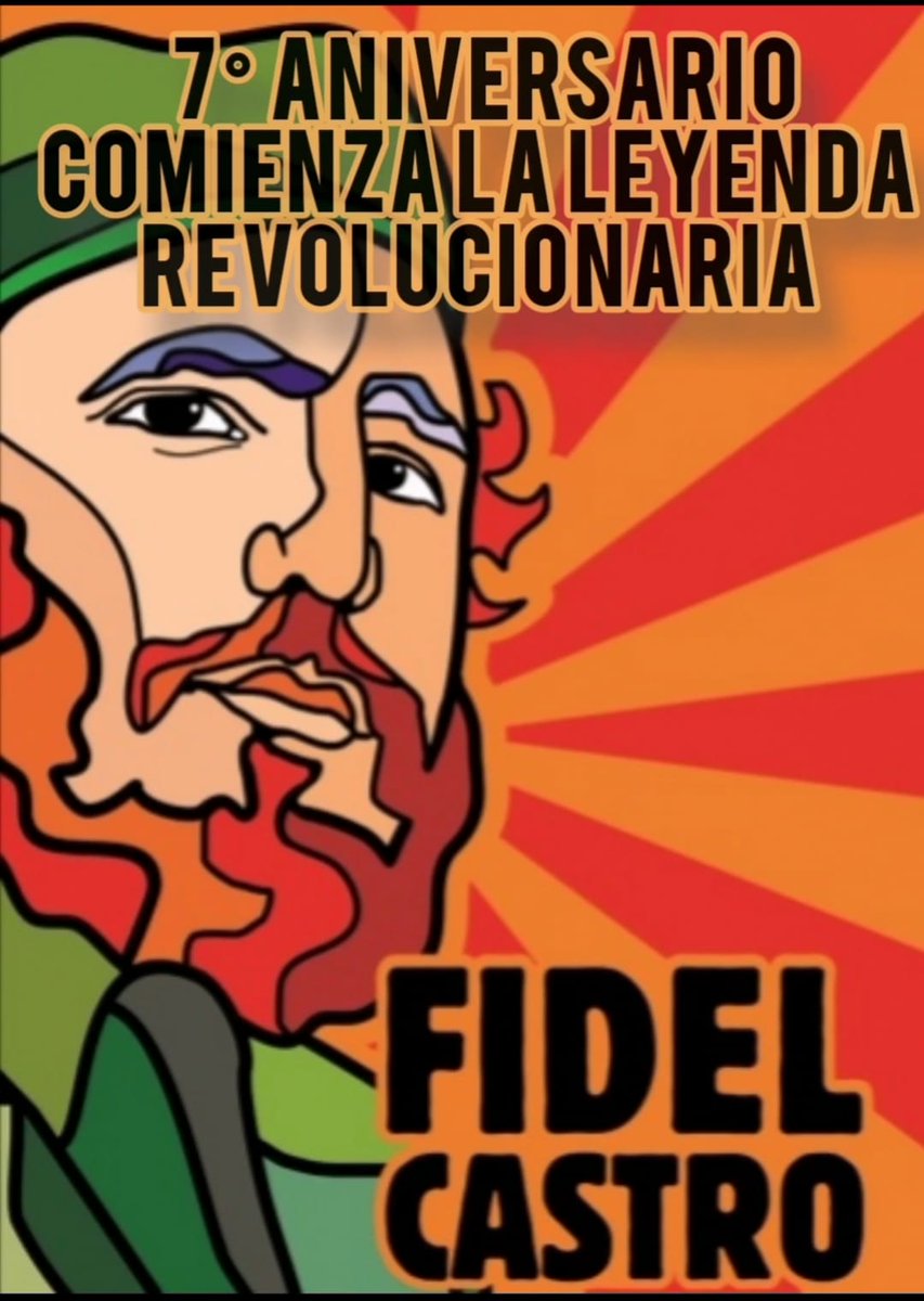 Hoy 7to Aniversario de la partida de Fidel Hoy desde Chile nuestro homenaje a quien lidera con su ejemplo y sus ideas la Cuba Solidaria, la Cuba Necesaria, la Cuba Digna #Fidel es Patria 🇨🇺🇨🇱