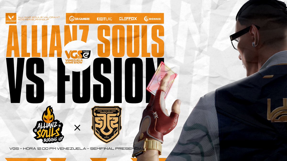 Estamos listos! Se llegó el día 🔥

Hoy nos enfrentamos a <a href="/fusionfsgg/">FUSION</a> en la <a href="/VeGameShow/">Venezuela Game Show</a> 

Daremos lo mejor de nosotros en esta semifinal 🔥🔥🔥

#WeAreAllianzSouls #LetsBurnSouls