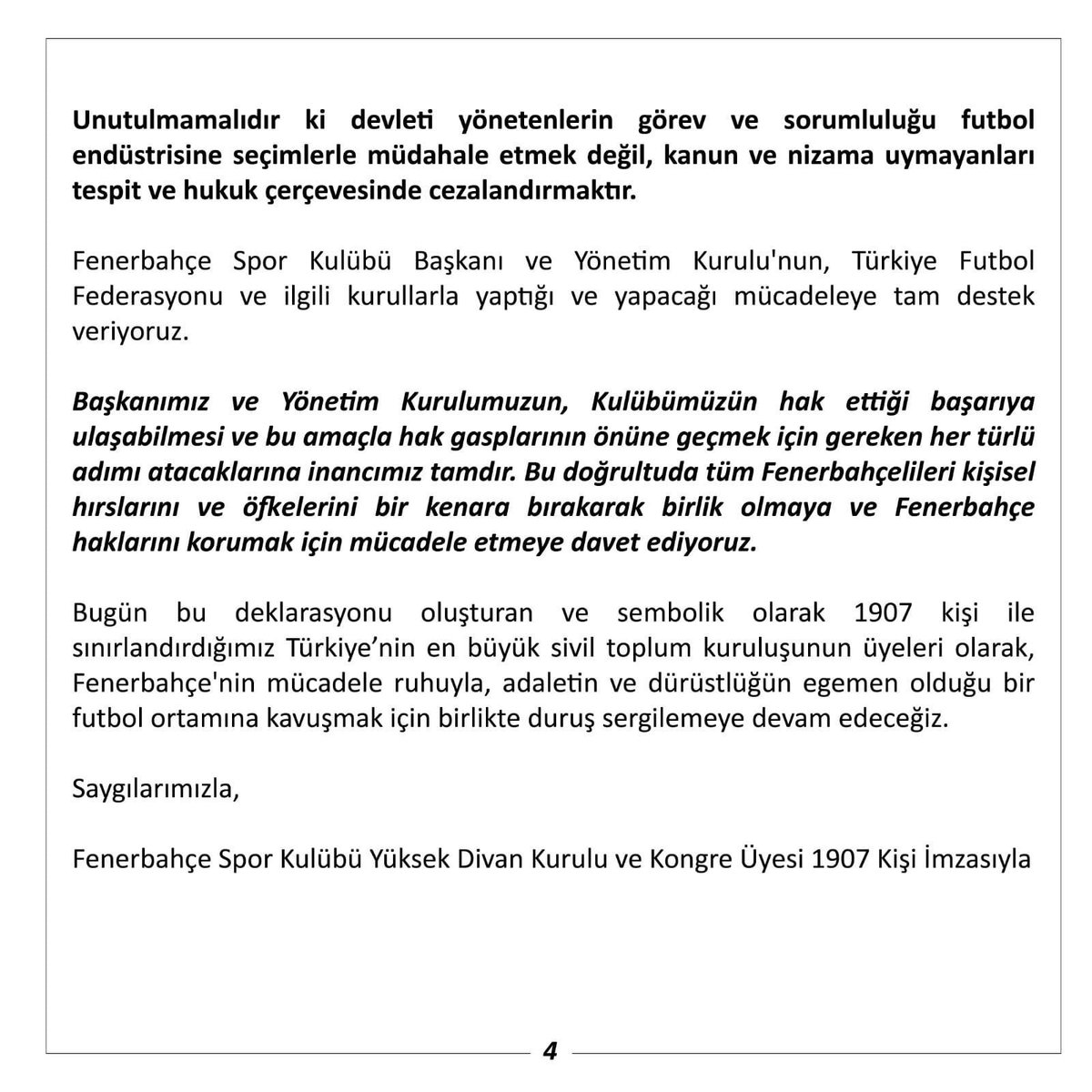 mulanbu's tweet photo. Fenerbahçe Spor Kulübü üyeleri olarak, Türk futbolunun adaletsizliklerle dolu geçmişine bir son vermek ve geleceği adil bir zeminde inşa etmek için bir çağrıda bulunuyoruz. 
#AdaleteDavet https://t.co/WYHhnN2zHV