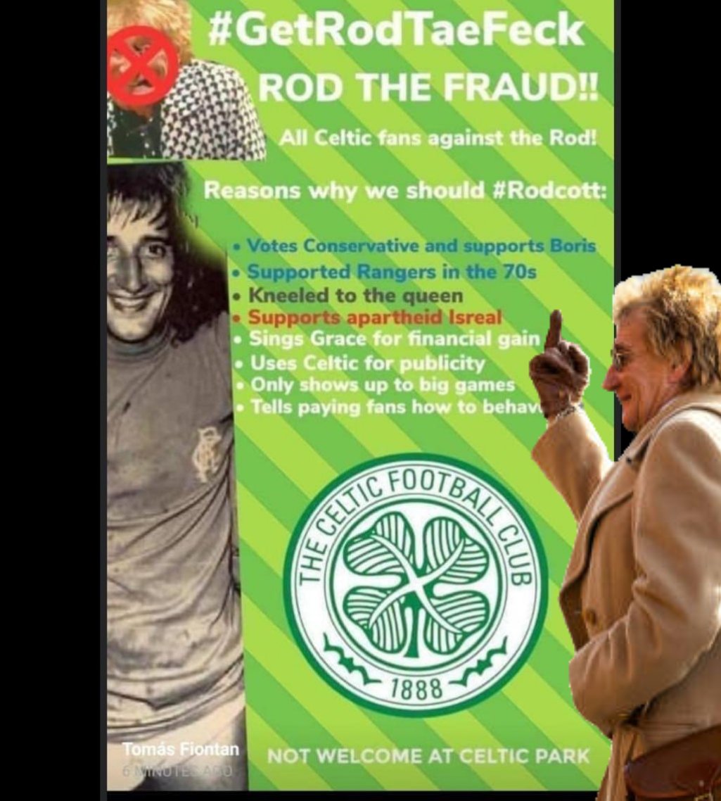 DelSouness's tweet photo. Thanks @rodstewart some excellent content today. Hope the #CelticFamily don't start the #Rodcott again. https://t.co/Nlte26DcY4