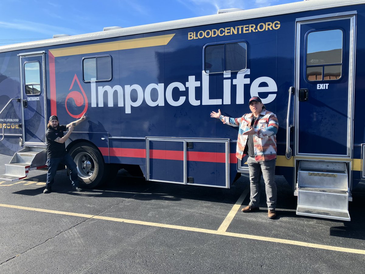 1057thePoint's tweet photo. The Rizzuto Show Blood Drive is underway until 3 P.M. at @TedsMCworld in Alton, IL with @impactlifeblood and @iamRafeWilliams from The @RizzShow! 
Donation times are still available! Help save some lives AND pick up this year’s limited edition “Eagle Call” blood drive shirt! https://t.co/8RA62ALexc