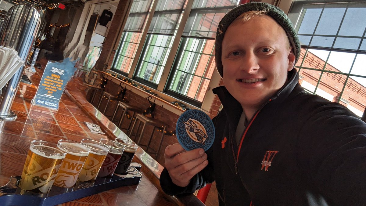 First brewery visit in Connecticut is <a href="/2RoadsBrewing/">Two Roads Brewing</a>! Only two more states to go!
