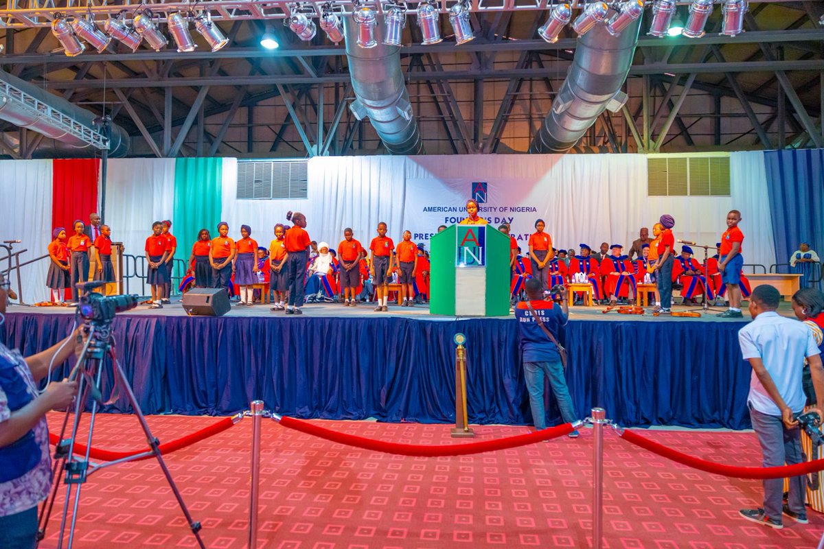 A gift that warms my heart. Thank you to the amazing kids of AUN schools for their spectacular performance and heart-warming gift to me today. I am placing this in one of the finest places in my home❤️. -AA #AUNFoundersDay 

<a href="/AUNigeria/">AUN</a>