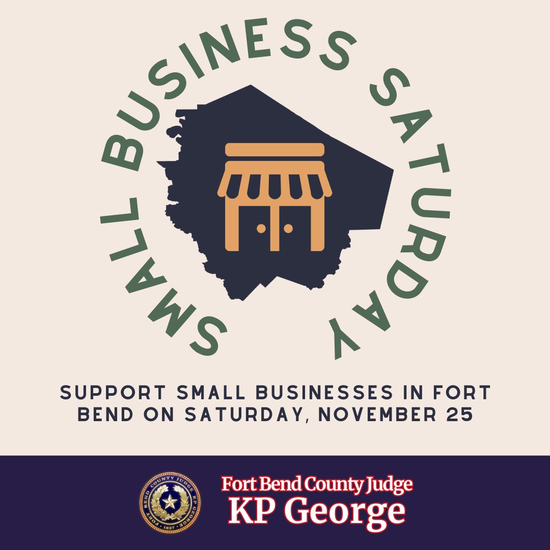🎉 It's Small Business Saturday in Fort Bend County! I encourage everyone to support our local gems today. Our small businesses are the backbone of our community. #smallbusinesssaturdays #shoplocal #FortBendProud #FortBendForward 🛍️🏪