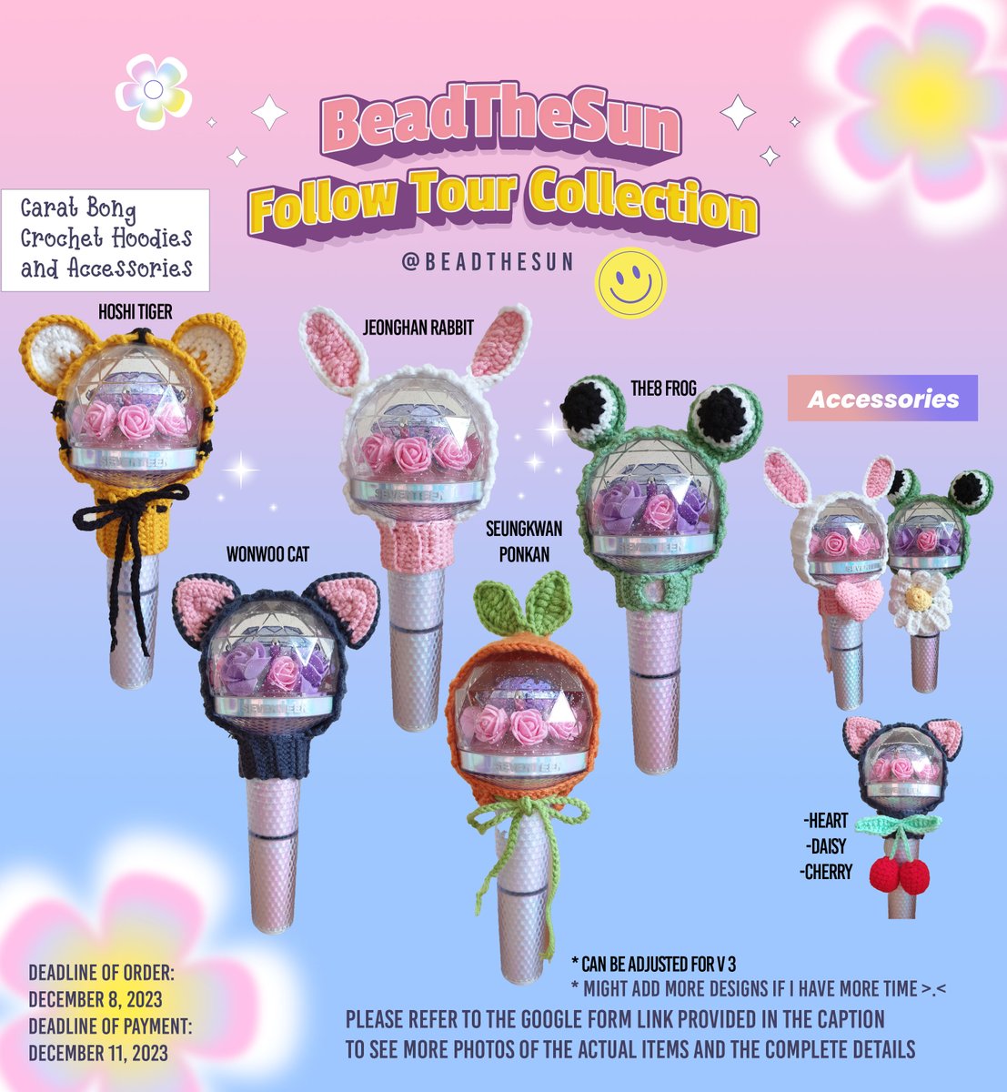 beadthesun's tweet photo. { wts lfb 🇵🇭 pls help rt 🙏 }

🌼Open for preorder 🌼

Follow tour accessories at low prices? beads giveaways? Carat bong crochet hoodies? *:･ﾟ✧

We got your back! ! 🫶

form + complete details + pics
https://t.co/KdZ0WKfYGF

#SEVENTEEN #SVT #FOLLOW_TO_BULACAN #SVT_TOUR_FOLLOW https://t.co/KP0m7Pe9uU