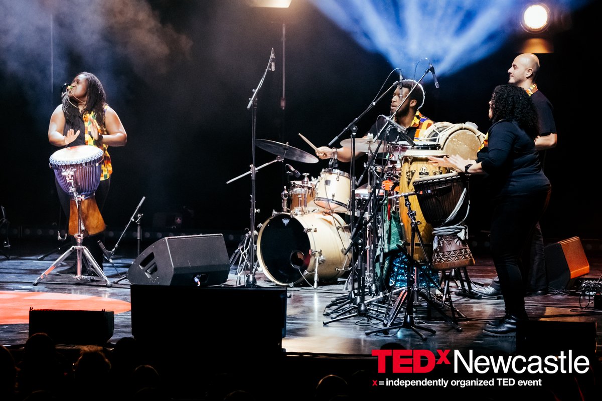 The always brilliant <a href="/Hannabiell/">Hannabiell</a> and Midnight Blue bringing the energy to <a href="/TEDxNewcastle/">TEDxNewcastle</a> just now. #TEDxNewcastle