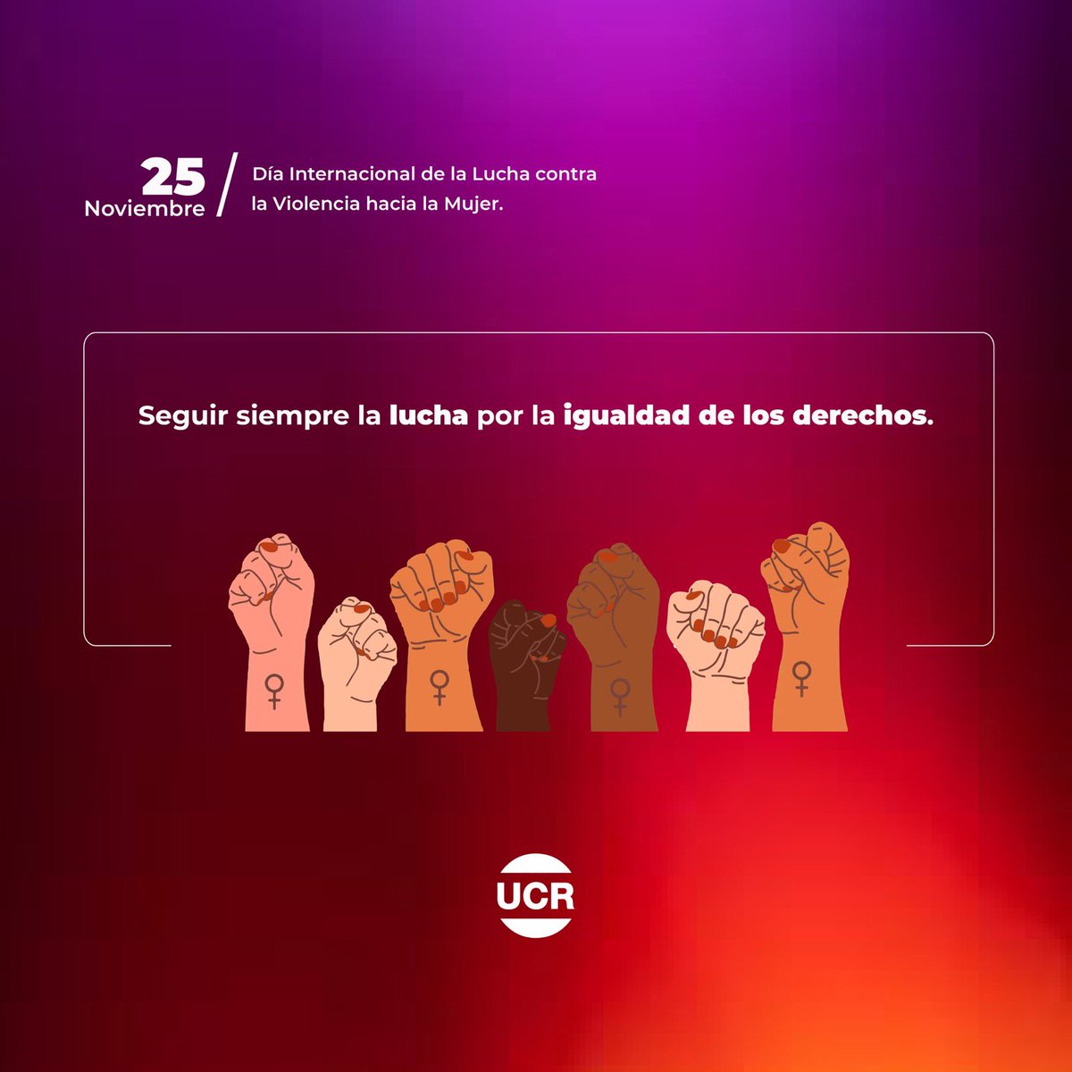 25N 💜

Día Internacional de la lucha contra la violencia hacia la mujer. La lucha por la igualdad de los derechos y la eliminación de la Violencia hacia las Mujeres, es un compromiso político.✊