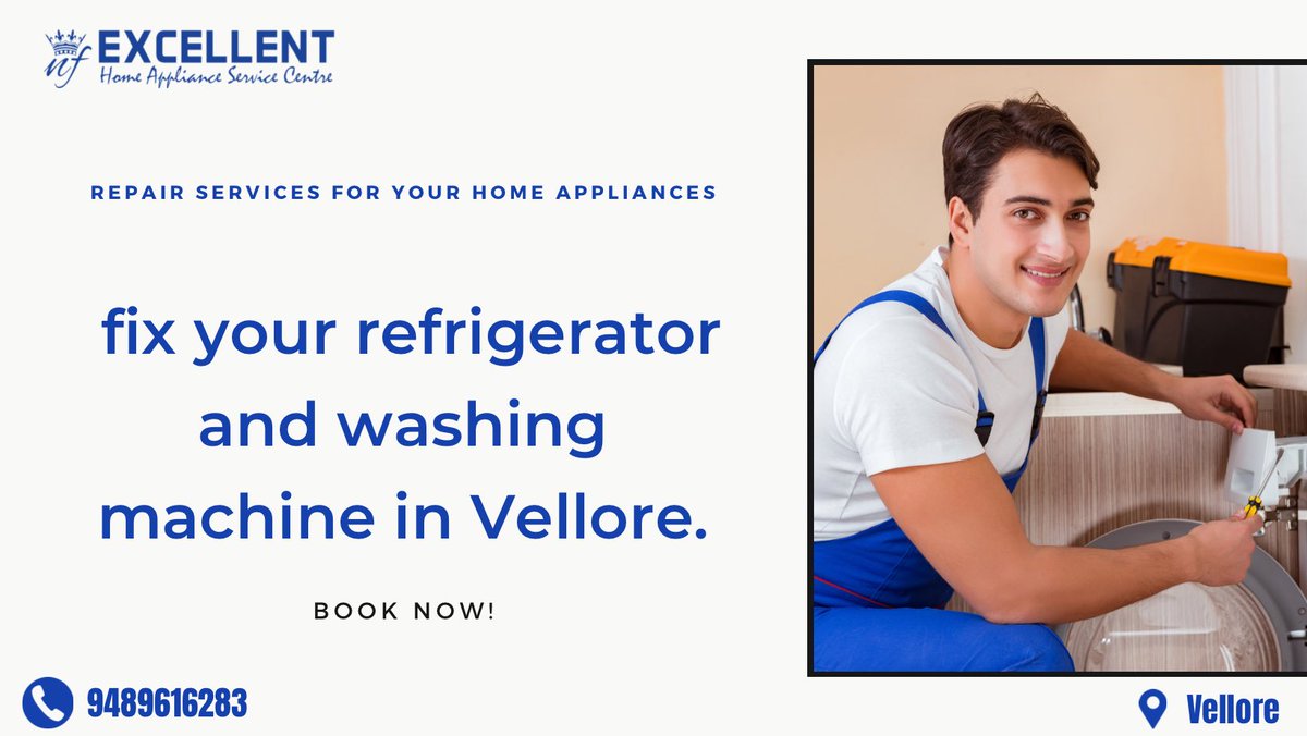 excellentservi's tweet image. Excellent Home Appliance Service Centre in vellore,  refrigerator and washing machine repair services in Vellore, seek a professional,
#ExcellenthomeApplinceServicecentre #VelloreApplianceRepair #MultiBrandService #RefrigeratorRepair #WashingMachineService #ProfessionalRepairs