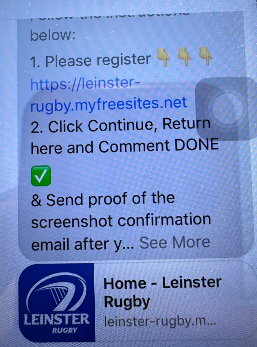 leinsterrugby's tweet photo. 🚨 | SCAM ALERT ‼️ 

We are aware of a post(s) circulating on a number of social media platforms purporting to be from Leinster Rugby. 

Please do not engage and instead block and report 🚫📵

Please RT as we are aware of supporters that have engaged. 

Thank you 🙏 https://t.co/oEI70jrZyN