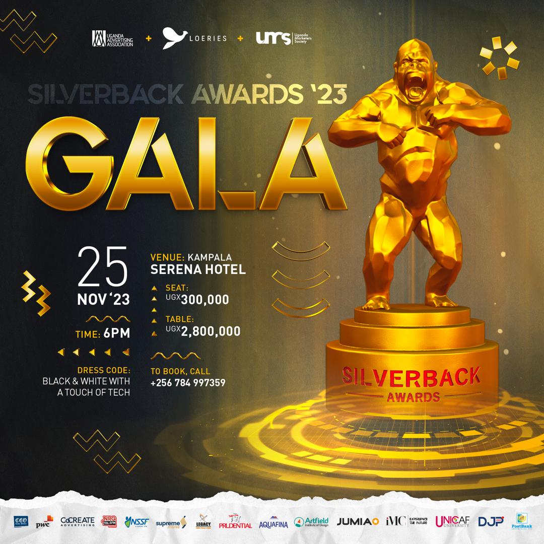 silverbacksug's tweet photo. You’ve seen their grind,
And now it's time to give them their Glory.
 
Join us Today for the Biggest celebration of Advertising and Marketing Excellence in Uganda  

Gala: 25th November 2023, 300,000/= pp 
Venue: @kampalaserena #SilverbackAwards23 #CreativeandMarketingExcellence https://t.co/i19thF87as