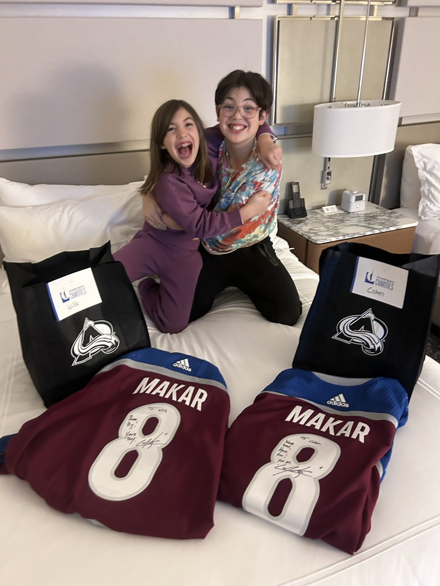 When the <a href="/Avalanche/">Colorado Avalanche</a> told us they wanted to honor Chris at tonight’s game against the <a href="/NHLFlames/">Calgary Flames</a> in Denver we were so grateful. When they asked us if we would be their guests, well, you can see the look on these two faces. 

Hockey family. ❤️❤️
