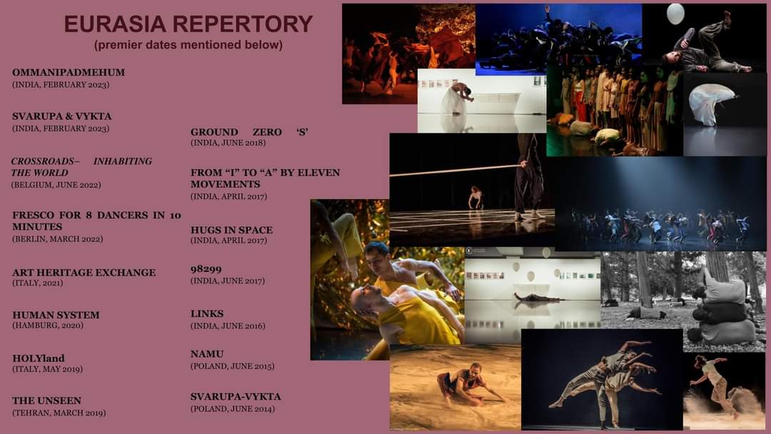 EurAsia Repertory has 15 titles created since 2014. 
Shows have been produced in collaboration with various institutions in different countries and since 2023 taken on tour around the world by the newly founded E.D.C. - EurAsia Dance Company.

eurasiadanceproject.com

#Dance