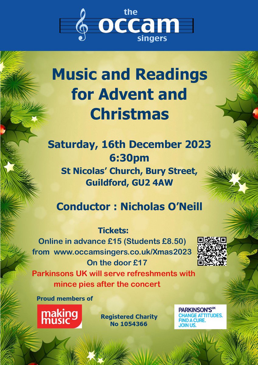 We love our Christmas Concerts, come and enjoy this one! Carols to join in with and mince pies and refreshments afterwards! Christmas starts here!