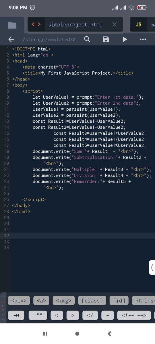 arat_711's tweet image. A simple js project. It’s my first javascript project. I have create a simple calculator where an user can Plus, Minus,Multiple, Division two numbers.
#webdevelopment #js #jsproject
#JavaScript #javascript #programming #project #calculator
