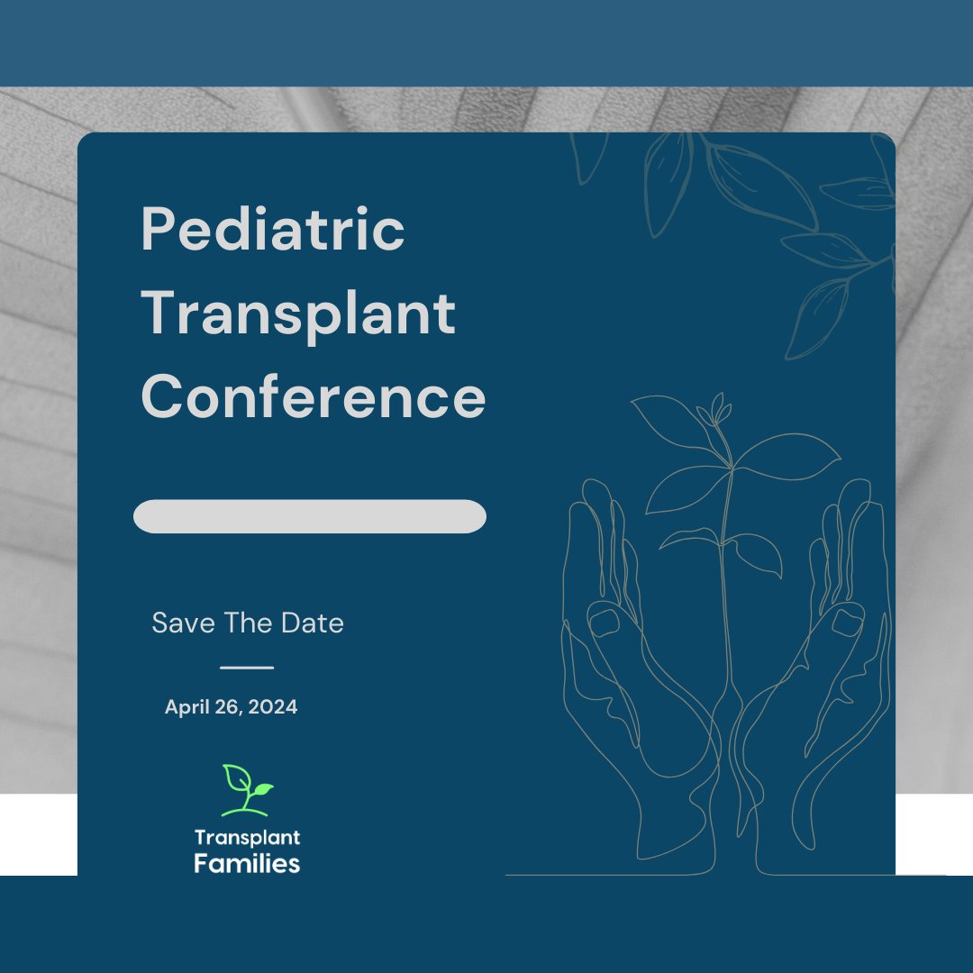 Enjoy over 100 hours of Transplant Families educational content. youtube.com/transplantfami… Save The Date for next year's conference April 26, 2024. #givingtuesday #radicalgenerosity #transplantfamilies #pediatrictransplant #togetherwegive