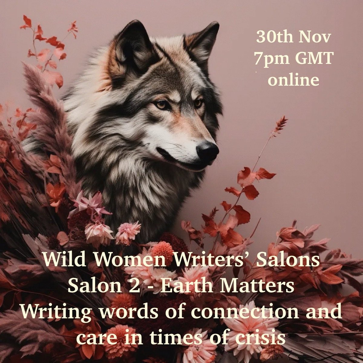 Wild Women Writers’ Salon 2. Less than a week to go & tickets going 🔥 Join me, with guests @katieholten @afroliage & @kerri_ni as we deep dive into what it means to write words of connection & care in a time of crisis. Online. Tickets eventbrite.co.uk/e/wild-women-w…